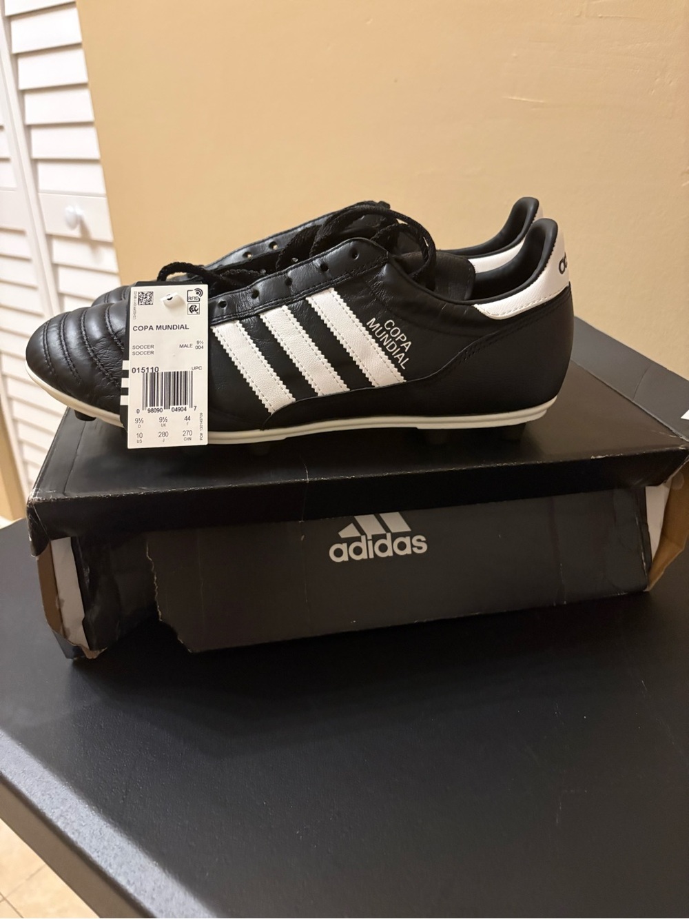 Adidas Copa Mundial FG Soccer Cleats Men’s Size 10 Black White Leather
